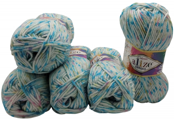 500g Babywolle Verona Batik mehrfarbig, 5 x 100 Gramm Acryl - Wolle bunt, colormix